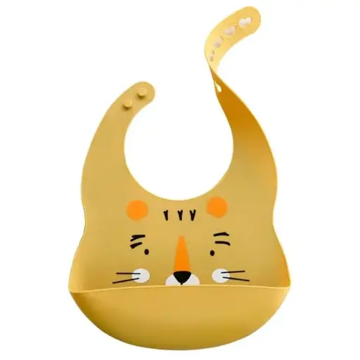 Bavoir en silicone avec récupération d'aliments